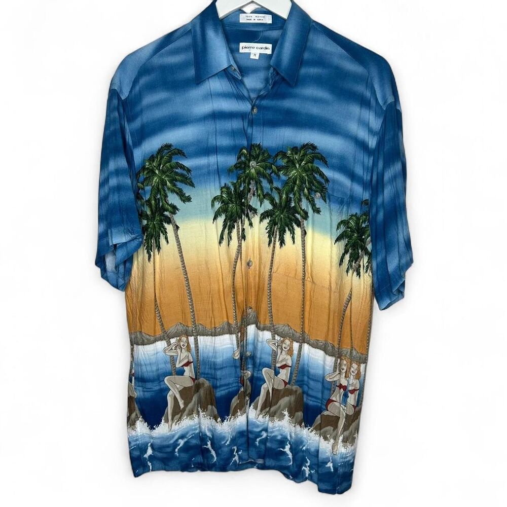 Pierre cardin vintage Y2K 2000s retro aesthetic Pierre Cardin Hawaiian shirt